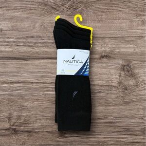 Men’s Nautica Black Crew Socks 5 Pairs New with Tags